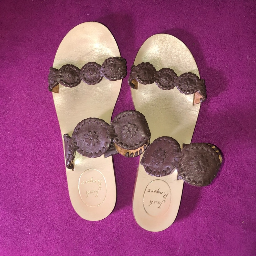 Jack Rogers Dark Brown Lauren Sandal in 6.5